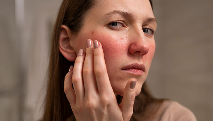 Rosacea on cheeks