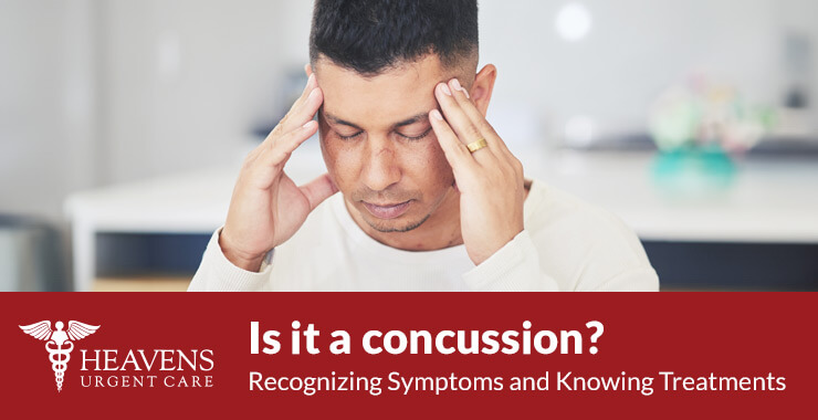 Is it a concussion? Man rubbing temples.