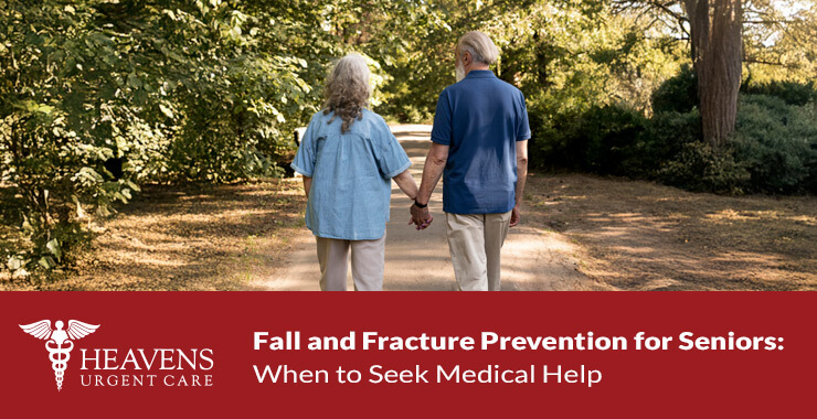 Senior couple walking on a path through the woods